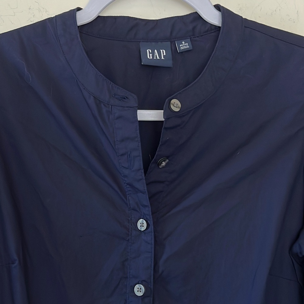 GAP Navy Blue Puff Sleeve Dress - Picture 5 of 6
